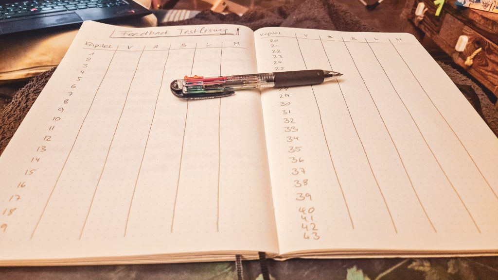 Ein Notizbuch mit Stift darauf