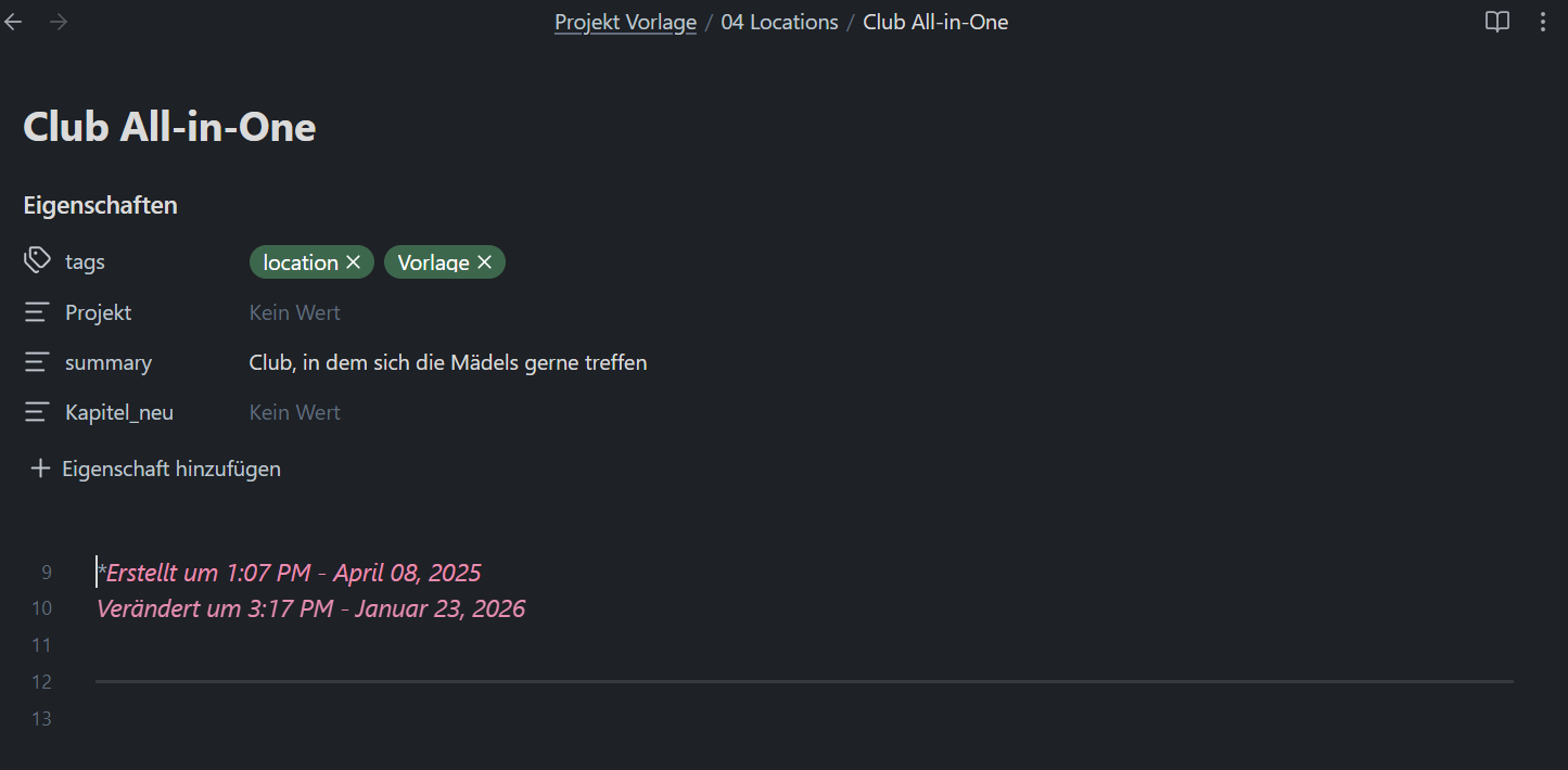 Obsidian-Vorlage für Locations