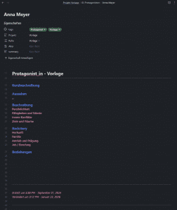 Obsidian-Vorlage für Protagonist*innen