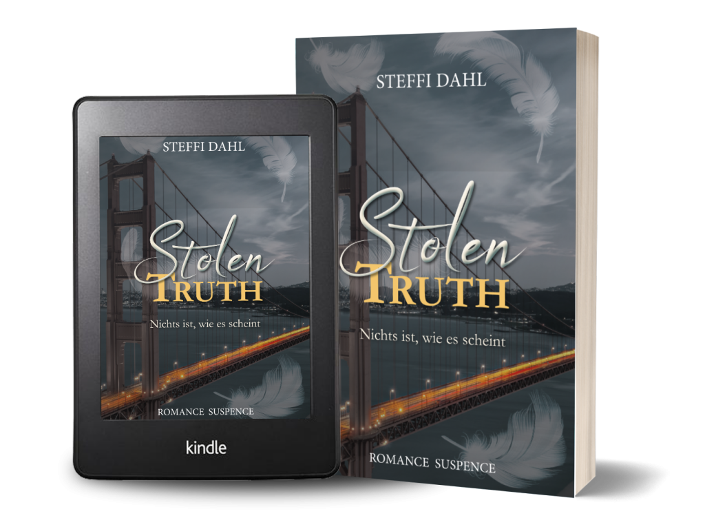 Mockup der Print-Version und des Ebooks von Stolen Truth 